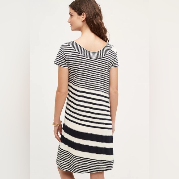 Anthropologie Maeve Haven Striped Coastal Nautical Quiet Luxury Preppy Dress - Picture 2 of 9